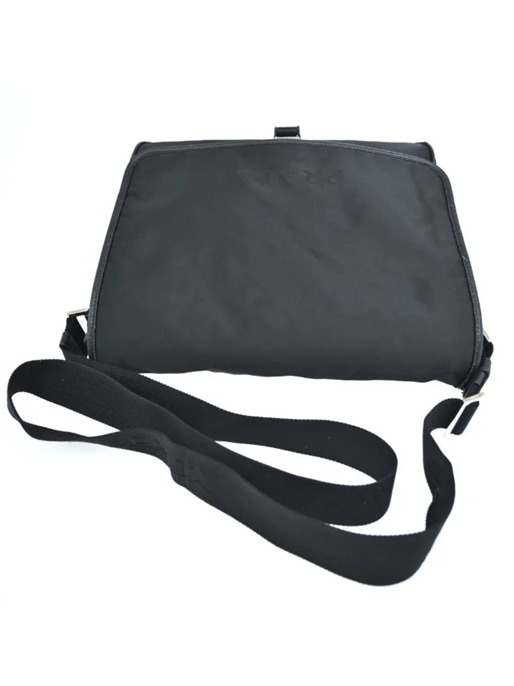 Prada Messenger Bag Black Nylon Saffiano